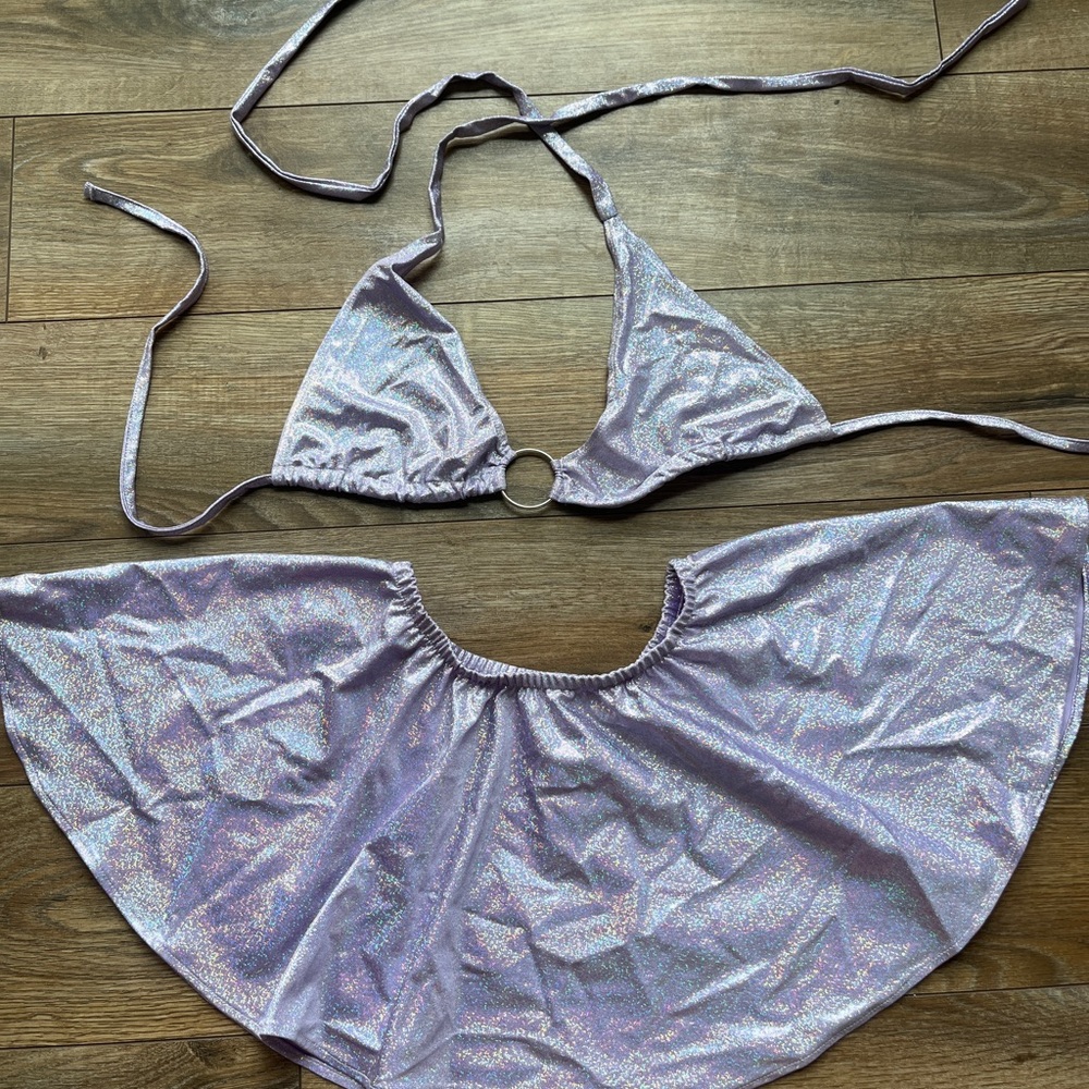 Purple 2 piece rave set size medium